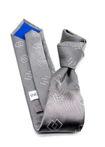 $165 OVADIA & SONS - Silver & White 'Art Deco' Geometric - Tie