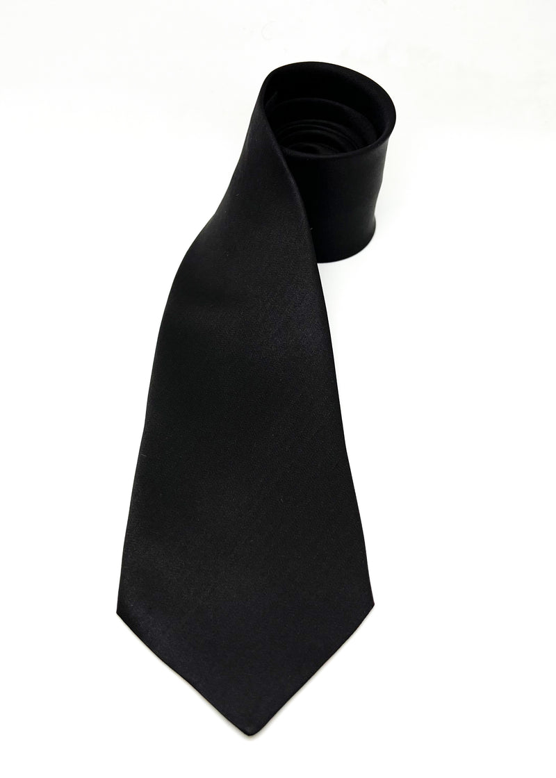 $225 VALENTINO GARAVANI - Solid Black *CLOSET STAPLE* 3.25"- Tie