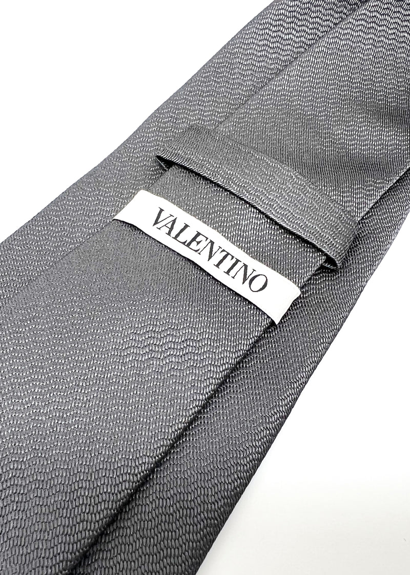 $225 VALENTINO GARAVANI - Micro Swirl Gray *CLOSET STAPLE* 3.25"- Tie