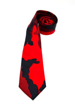 $220 VALENTINO - ICONIC Red Camouflage Patterned Tie Silk 2.5" - Tie