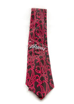 $240 BRIONI - Bold Burgundy Large Paisley Silk 3" - Tie