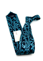 $240 BRIONI - Bold Blue Large Paisley Silk 3" - Tie