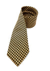 $240 BRIONI - Gold & Black Medallion Tie Silk 3" - Tie
