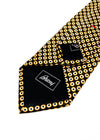 $240 BRIONI - Gold & Black Medallion Tie Silk 3" - Tie