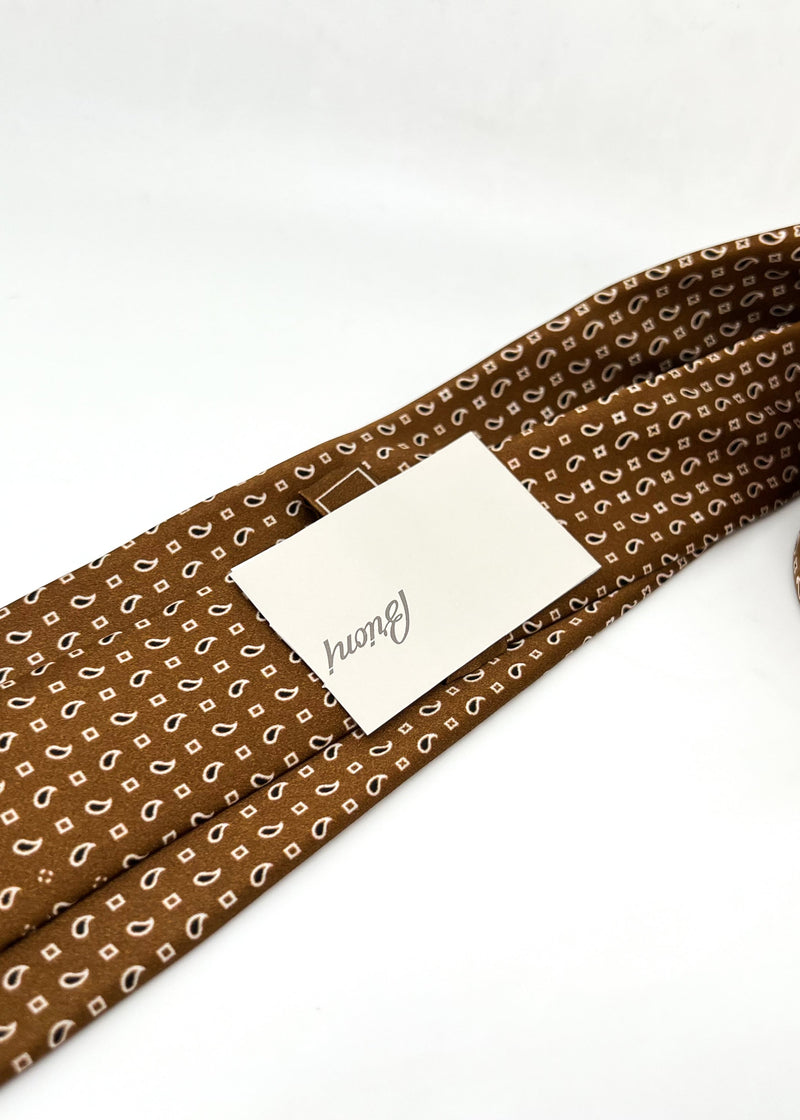 $240 BRIONI - Brown Gradient Paisley Tie *CLOSET STAPLE* Silk 3" - Tie