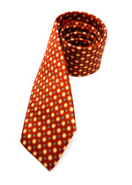 $240 BRIONI - Flower & Medallion Red/Rust *POWER TIE* Silk 3" - Tie