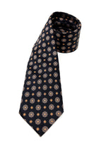 $240 BRIONI - Black Floral Pattern Silk 3" - Tie