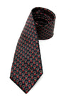 $240 BRIONI - Black & Red Patterned Tie Silk 3" - Tie