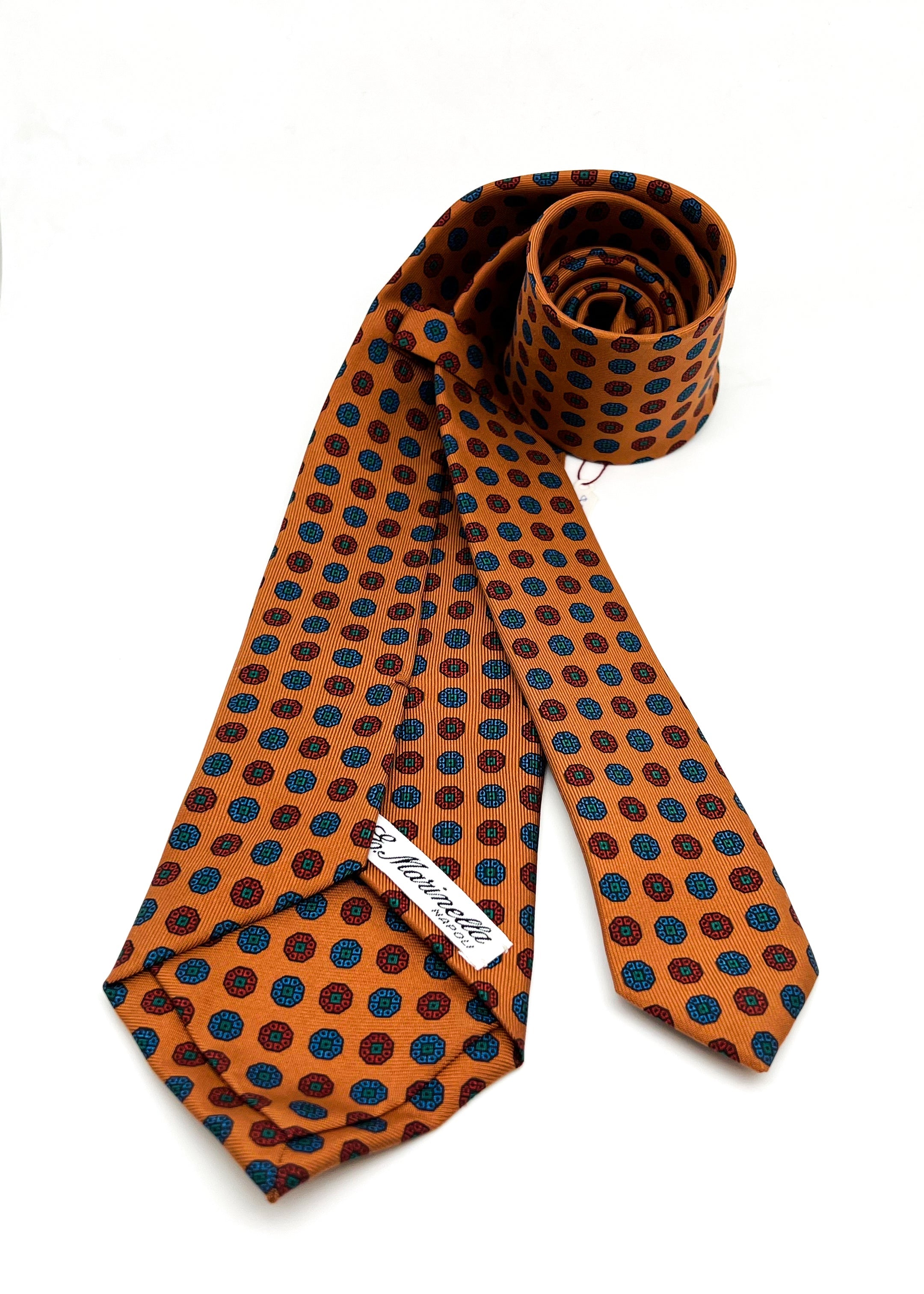 $230 E. MARINELLA - NAPOLI *Hand Made* Pure Silk Medallion 3.5" - Tie