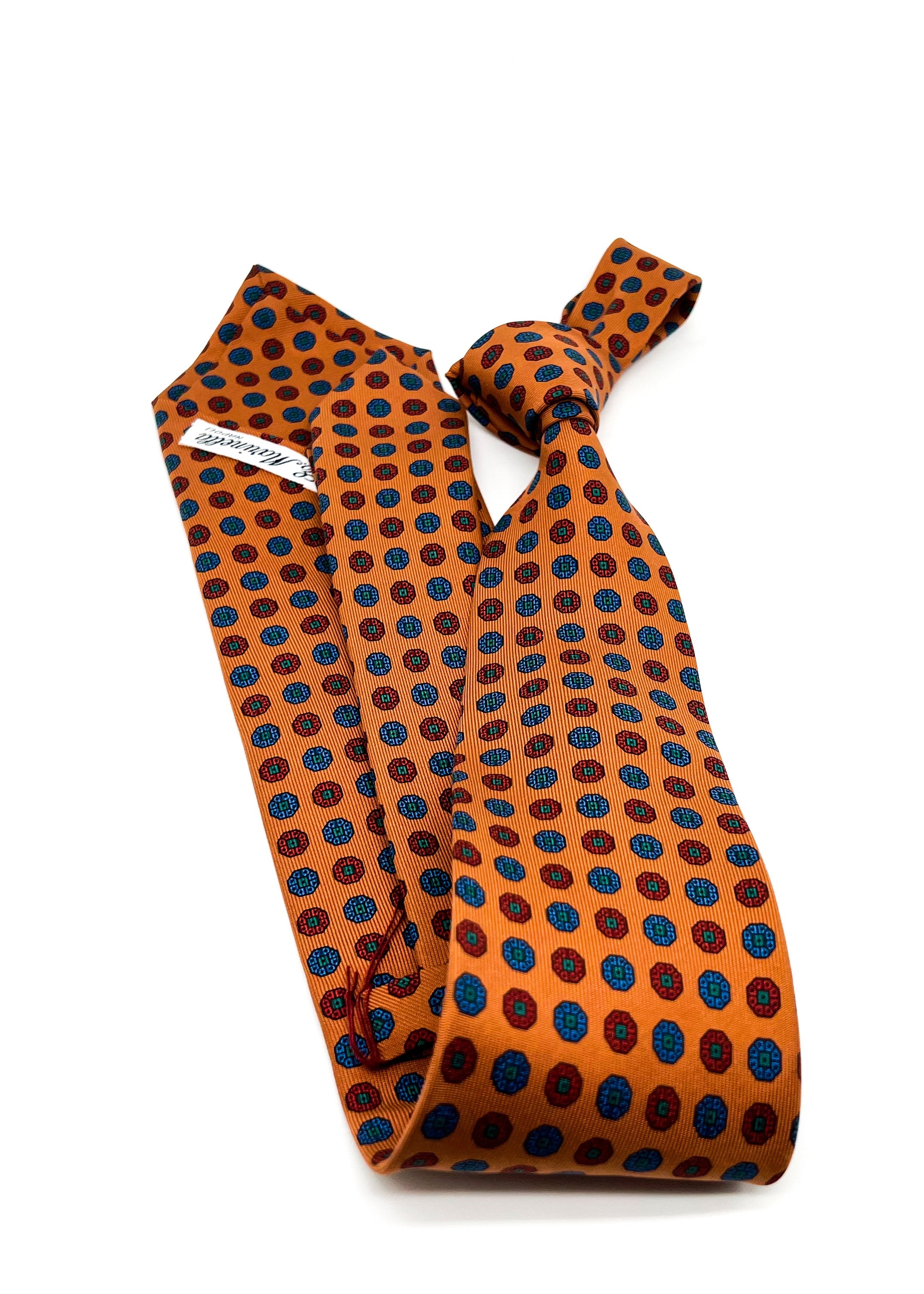 $230 E. MARINELLA - NAPOLI *Hand Made* Pure Silk Medallion 3.5" - Tie