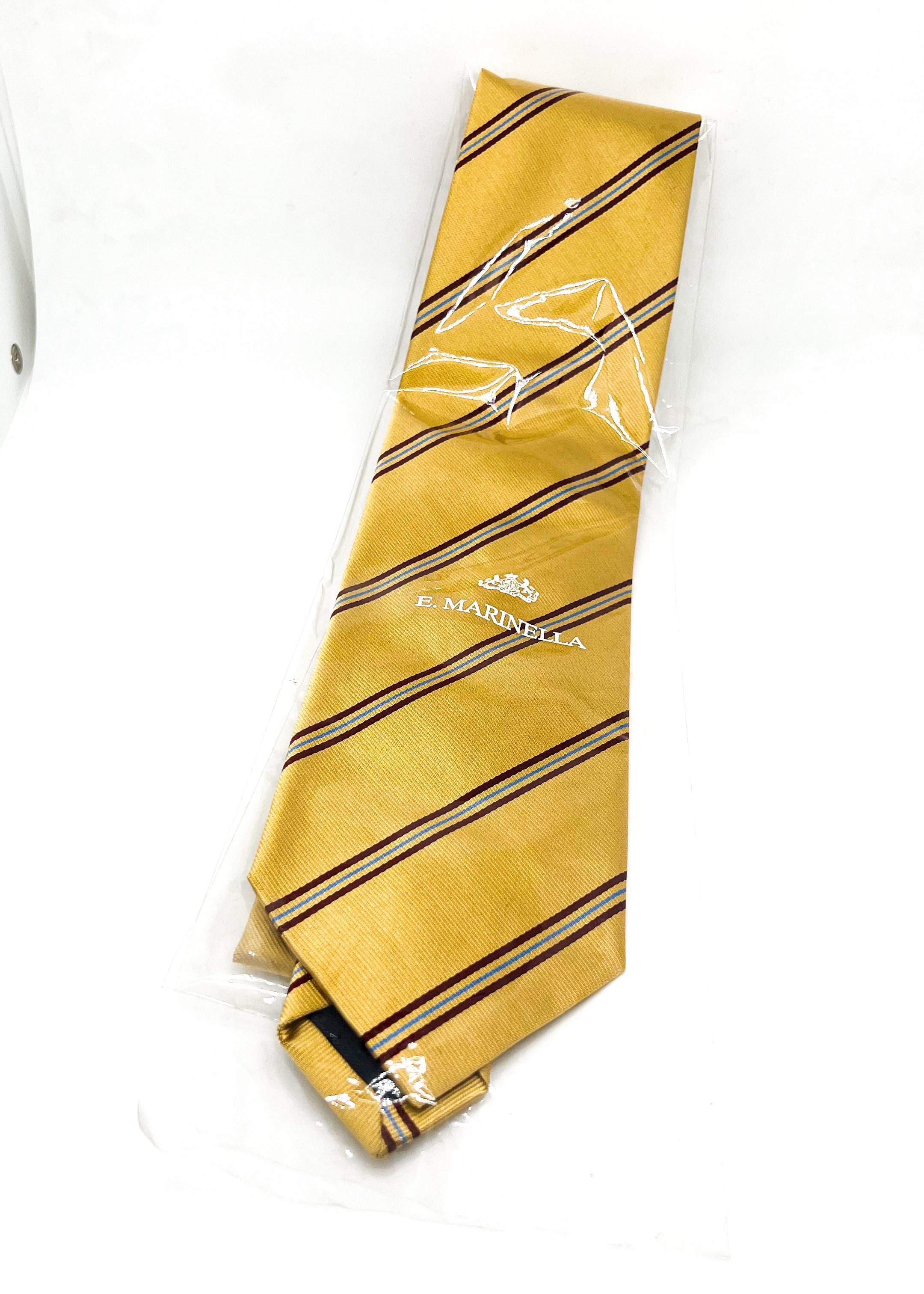 $230 E. MARINELLA - NAPOLI *Hand Made* Collegiate Gold / Burgundy 3.5" - Tie