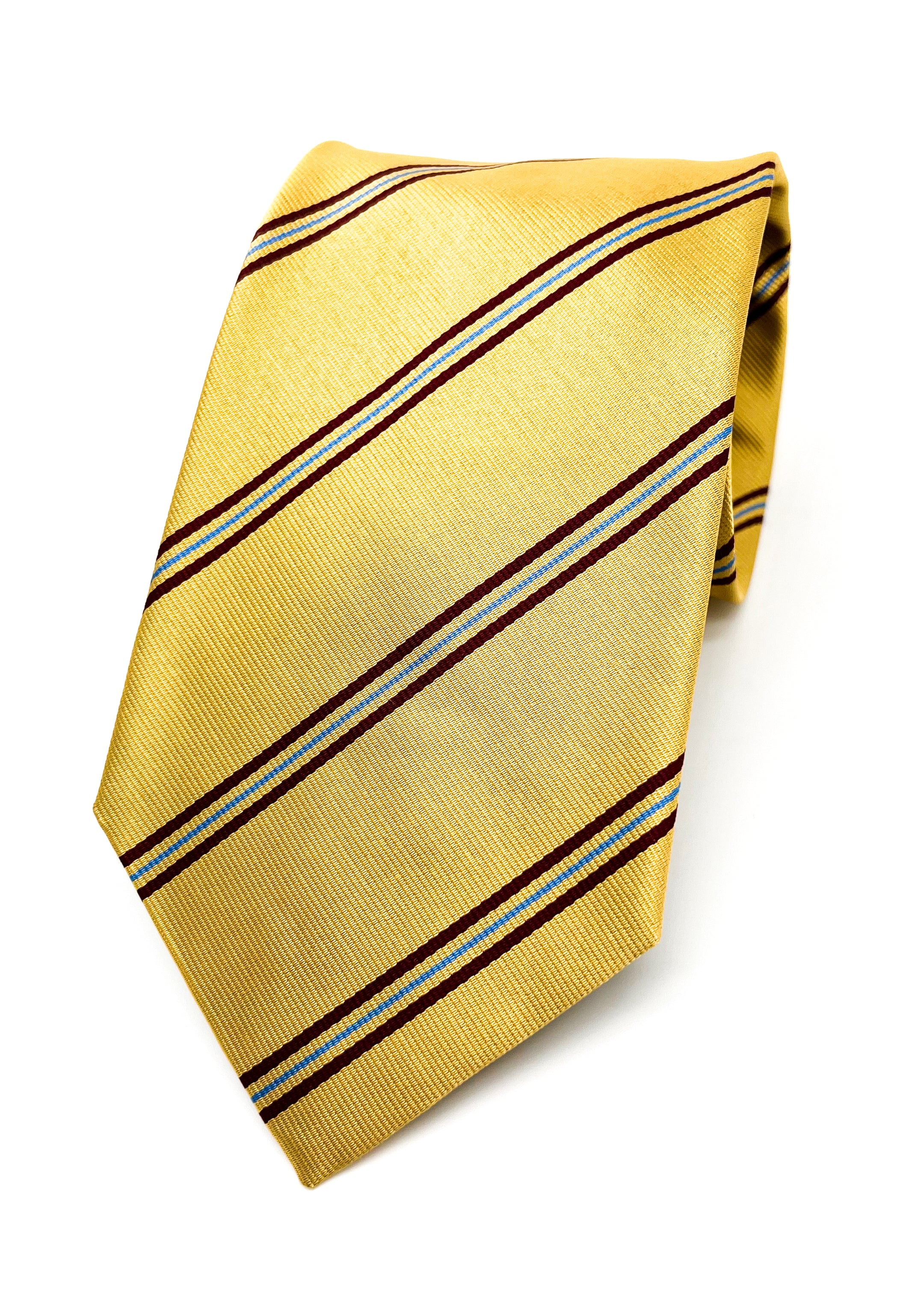 $230 E. MARINELLA - NAPOLI *Hand Made* Collegiate Gold / Burgundy 3.5" - Tie