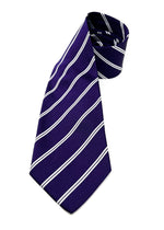 $230 E. MARINELLA - NAPOLI *Hand Made* Royal Purple Stripe SILK 3.5" - Tie