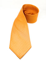 $230 E. MARINELLA - NAPOLI *Hand Made* Orange Star Pattern SILK 3.5" - Tie