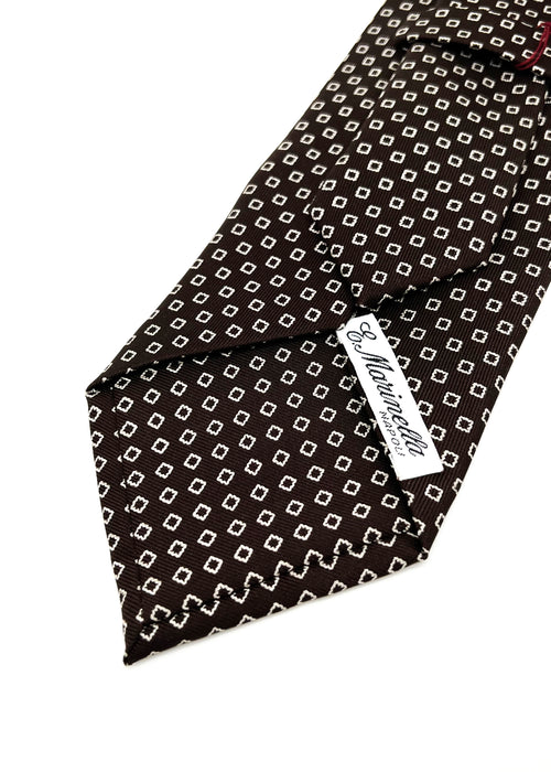 $230 E. MARINELLA - NAPOLI *Hand Made* Brown Floral SILK 3.5" - Tie