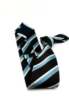 $230 E. MARINELLA - NAPOLI *Hand Made* Brown & Light Blue Stripe SILK 3.5" - Tie