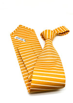 $230 E. MARINELLA - NAPOLI *Hand Made* Orange Multi Horizontal Stripe 3.5" - Tie