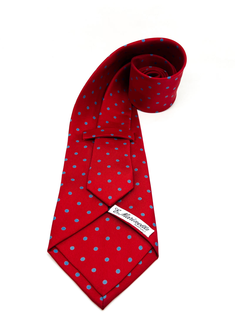 $230 E. MARINELLA - NAPOLI *Hand Made* Red Polka Dot 3.5" - Tie