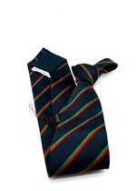 $230 E. MARINELLA - NAPOLI *Hand Made* Green / Navy / Red Stripe 3.5" - Tie