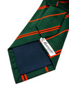 $230 E. MARINELLA - NAPOLI *Hand Made* Green / Orange Stripe 3.5" - Tie