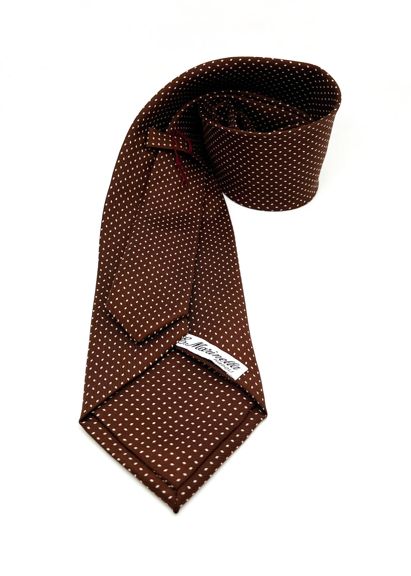 $230 E. MARINELLA - NAPOLI *Hand Made* Brown / Ivory 3.5" - Tie