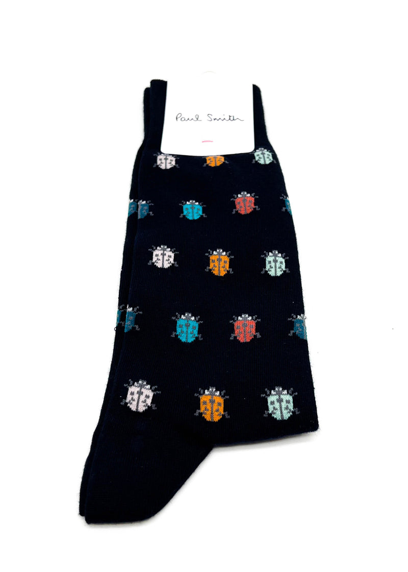 PAUL SMITH - NAVY "Lady Bug" Multi-Colored Cotton Socks - N/A