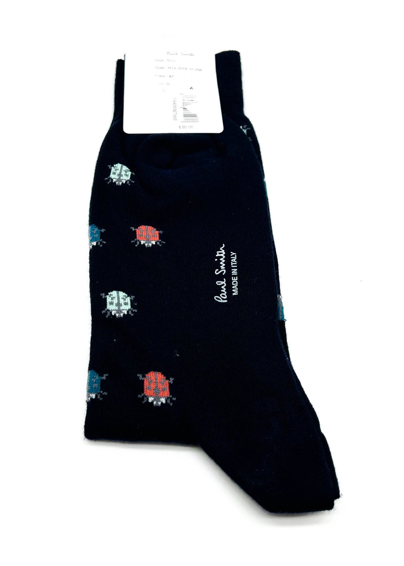 PAUL SMITH - NAVY "Lady Bug" Multi-Colored Cotton Socks - N/A