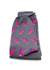 PAUL SMITH - Gray & Pink "Iconic Dinosaur" Cotton Socks - N/A