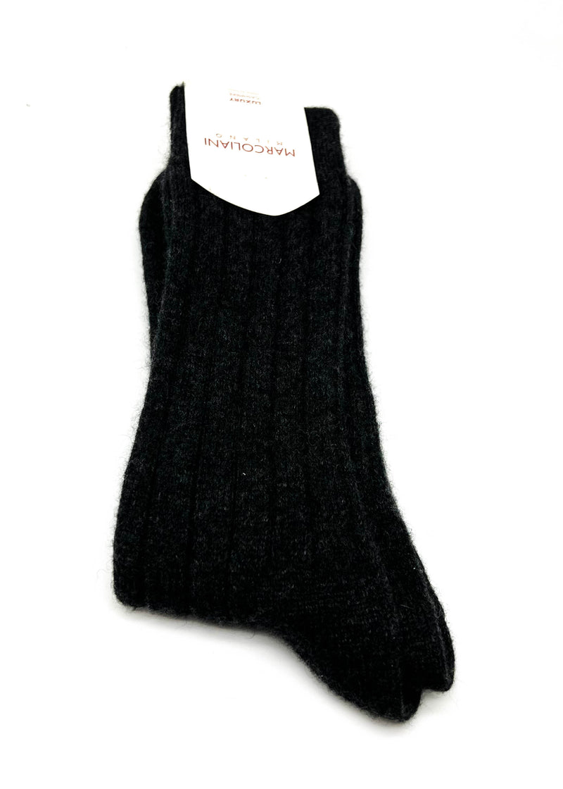 MARCOLIANI - Charcoal Gray "PURE CASHMERE" MADE IN ITALY Dress Socks - N/A