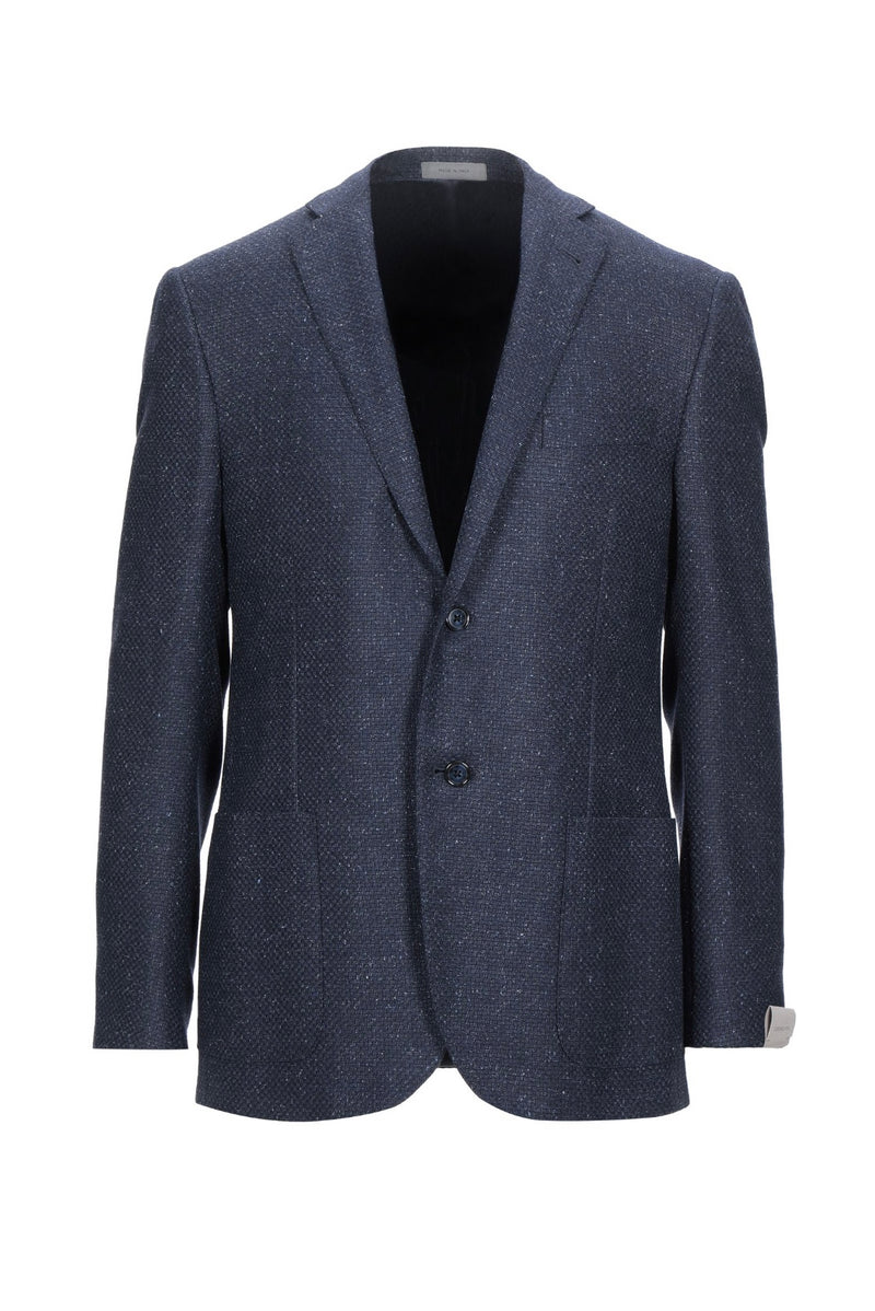 CORNELIANI - Wool Silk Blend *Patch Pocket* Blue Fleck Blazer - 40R