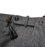 INCOTEX - Logo Tassel Gray Slim Fit Flannel Dress Pants Super 100’s - 33W