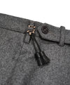 INCOTEX - Logo Tassel Gray Slim Fit Flannel Dress Pants Super 100’s - 33W