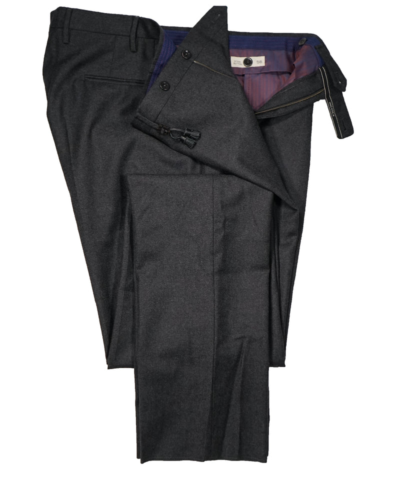 INCOTEX - Logo Tassel Gray Slim Fit Light Flannel Dress Pants Super 100’s - 37W