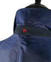 $2,295 ISAIA - 100% Silk Overcoat Trenchcoat Coablt Blue Logo Detailing - 50US