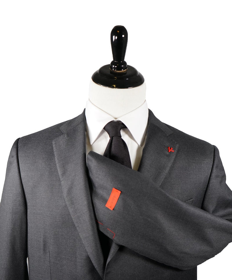 ISAIA - Aquaspider Base “Sanita” Charcoal 2-Button Suit - 42S