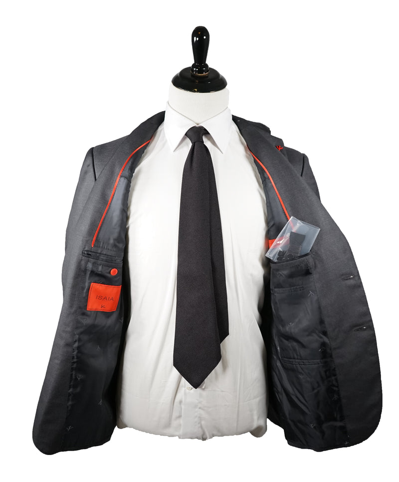 ISAIA - Aquaspider Base “Sanita” Charcoal 2-Button Suit - 42S