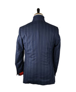 ISAIA - Blue Chalk Stripe Wool/Silk Light flannel Suit - 38R