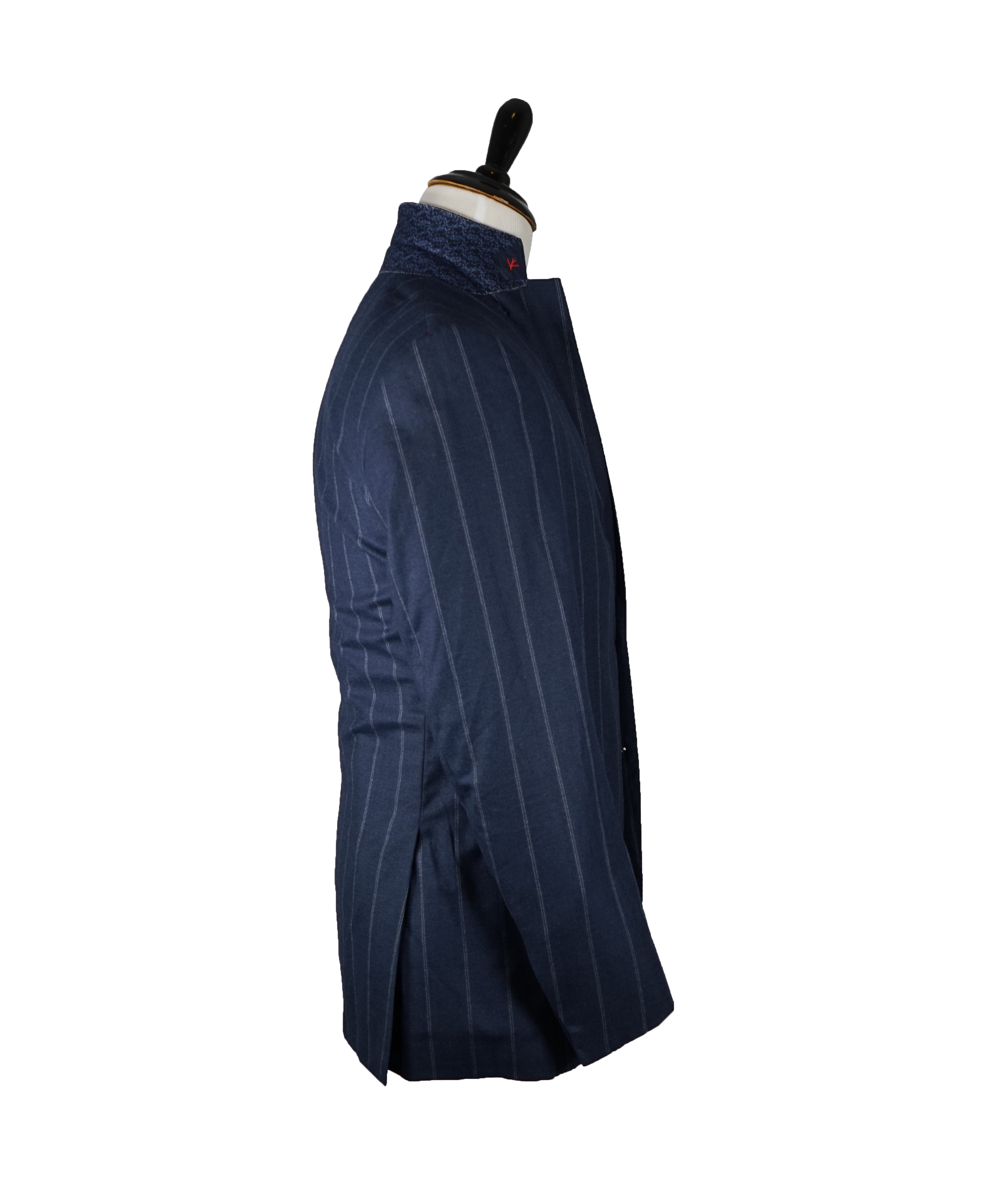 ISAIA - Blue Chalk Stripe Wool/Silk Light flannel Suit - 38R