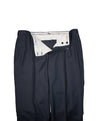 ISAIA - Blue Windowpane Check Flat Front Dress Pants - 37W