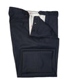 ISAIA - Blue Windowpane Check Flat Front Dress Pants - 37W