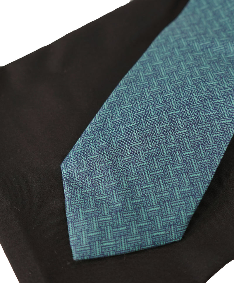 ISAIA - Mint Green 7-Fold Basket Weave Silk & Cotton Tie