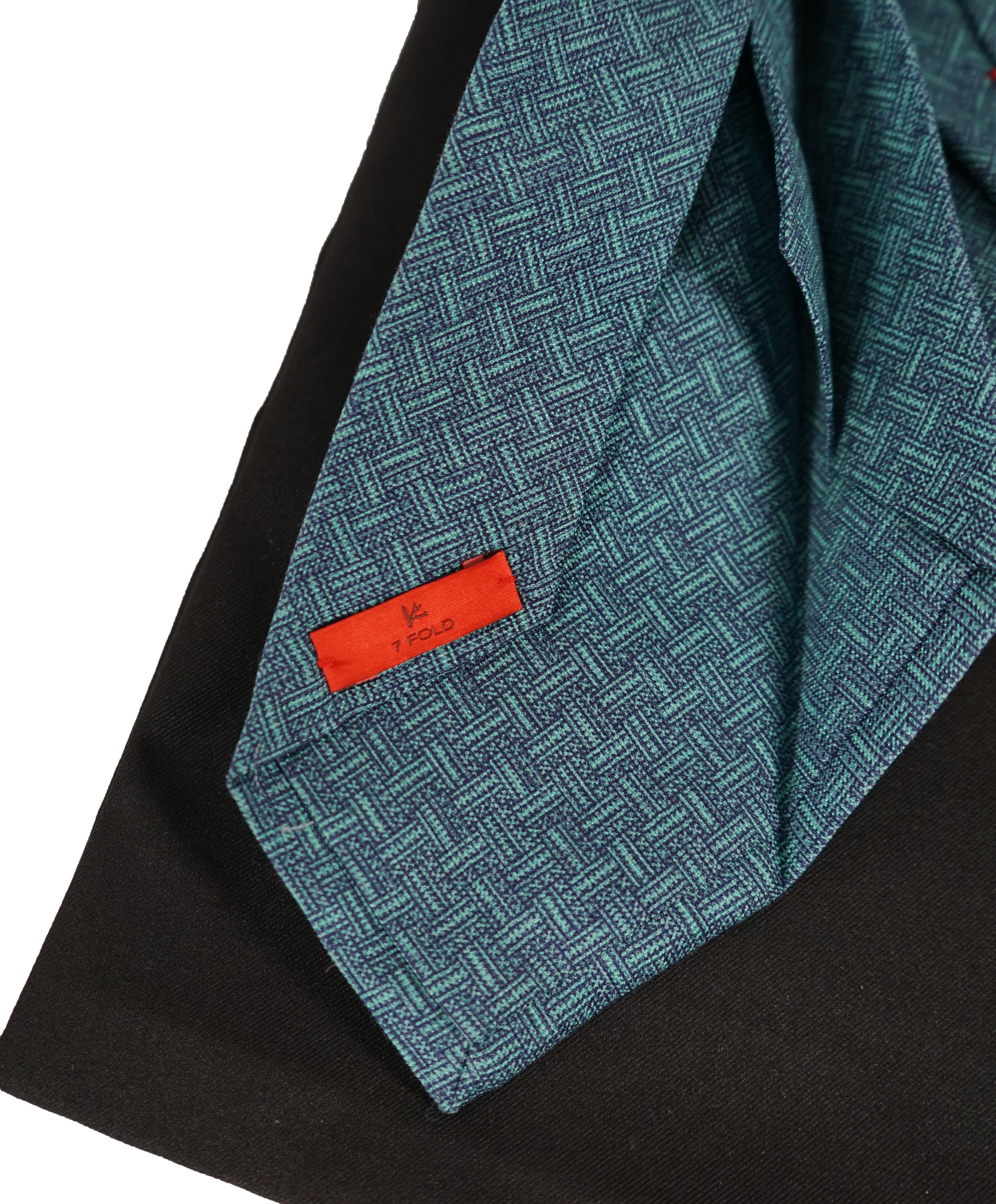 ISAIA - Mint Green 7-Fold Basket Weave Silk & Cotton Tie