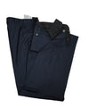 ISAIA - Solid Navy Suit With Logo Detailing & Pin - 50L