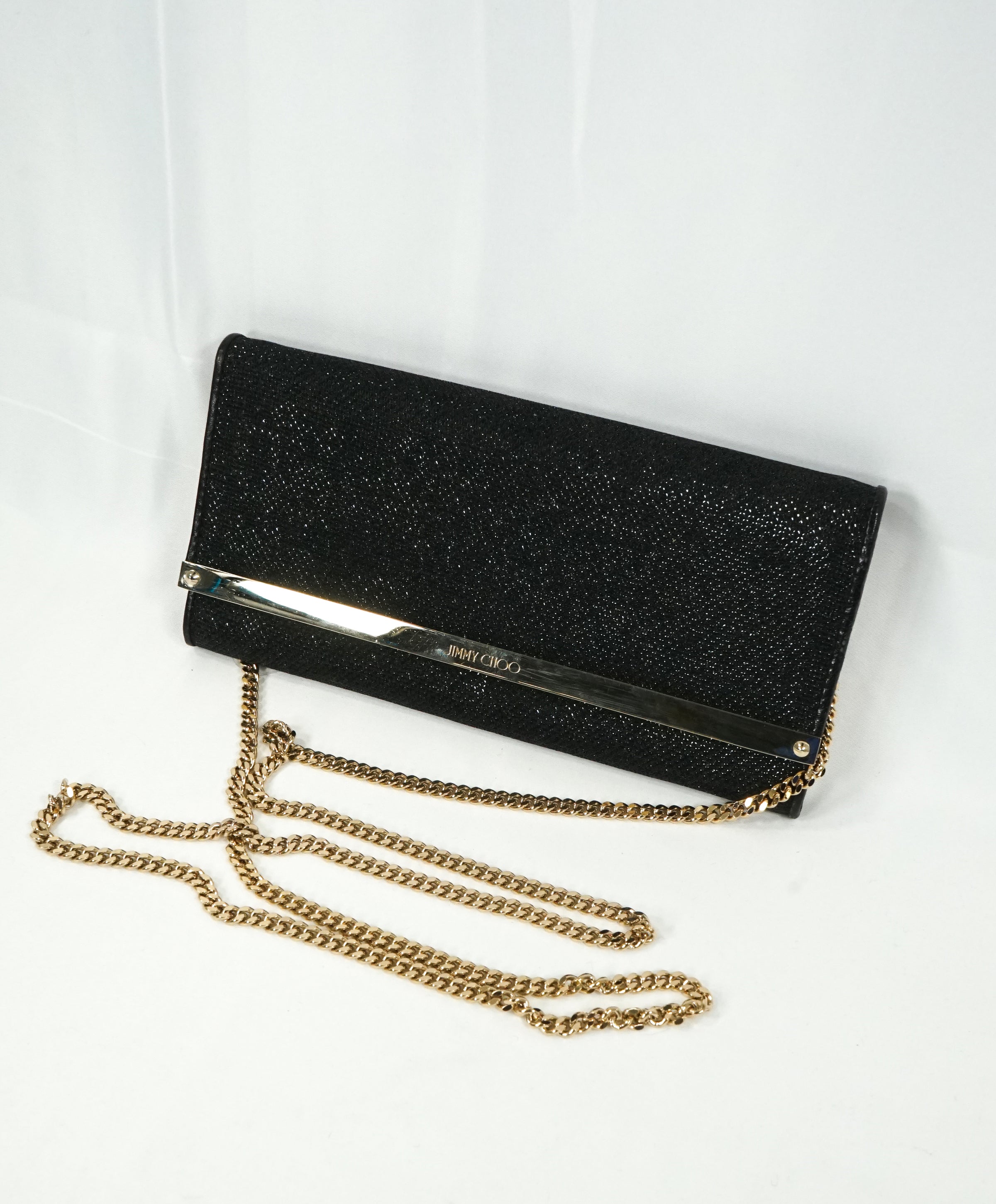 Glitter clutch bag Jimmy Choo Black in Glitter - 29361673