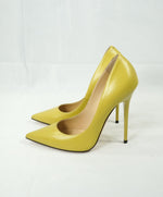JIMMY CHOO - "ANOUK" Classic Neon Pointed Leather Heels Pumps - 7
