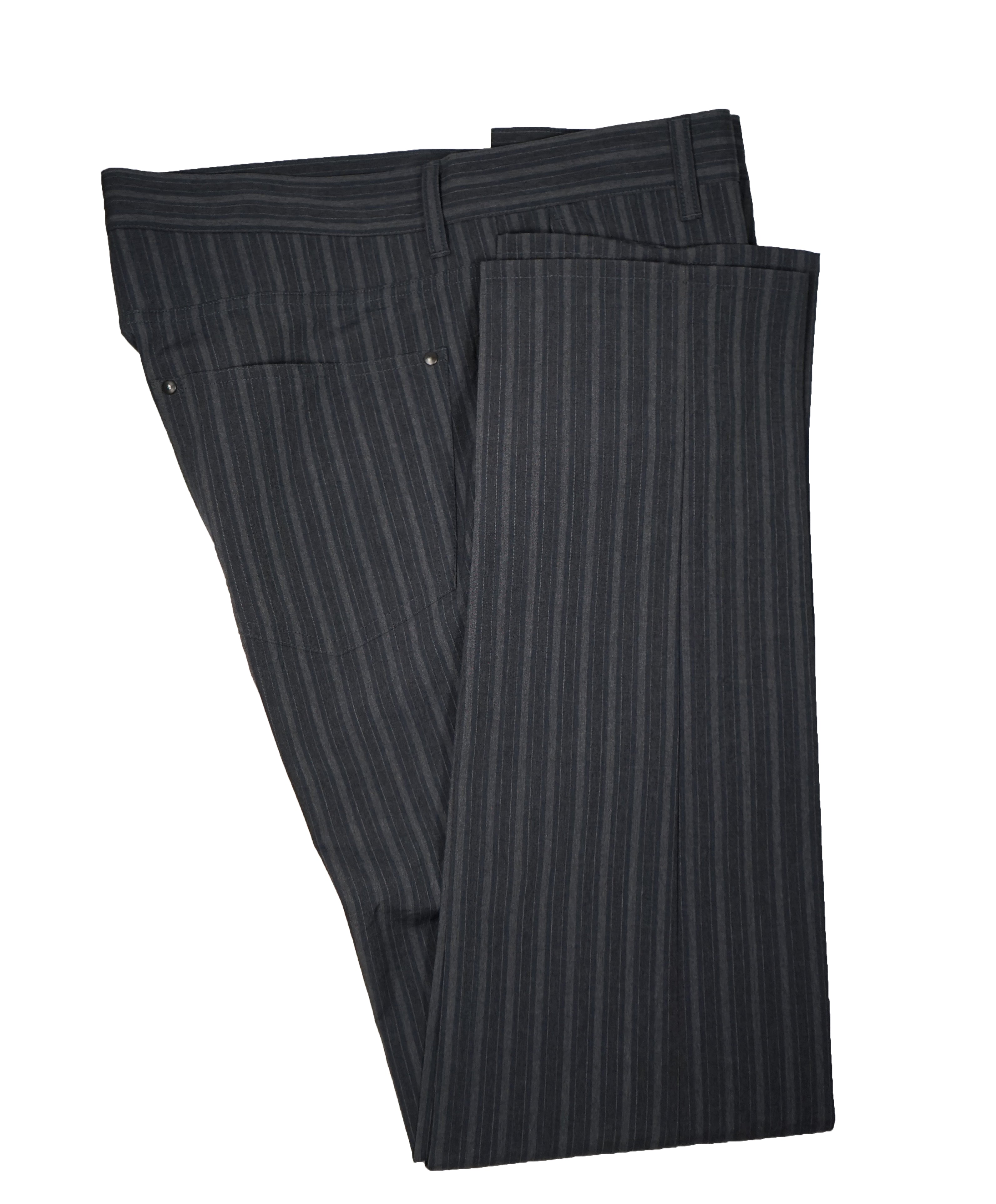 JOHN VARVATOS - Bold Fashion Stripe Wool Blend 5-Pocket Dress Pants - 36R