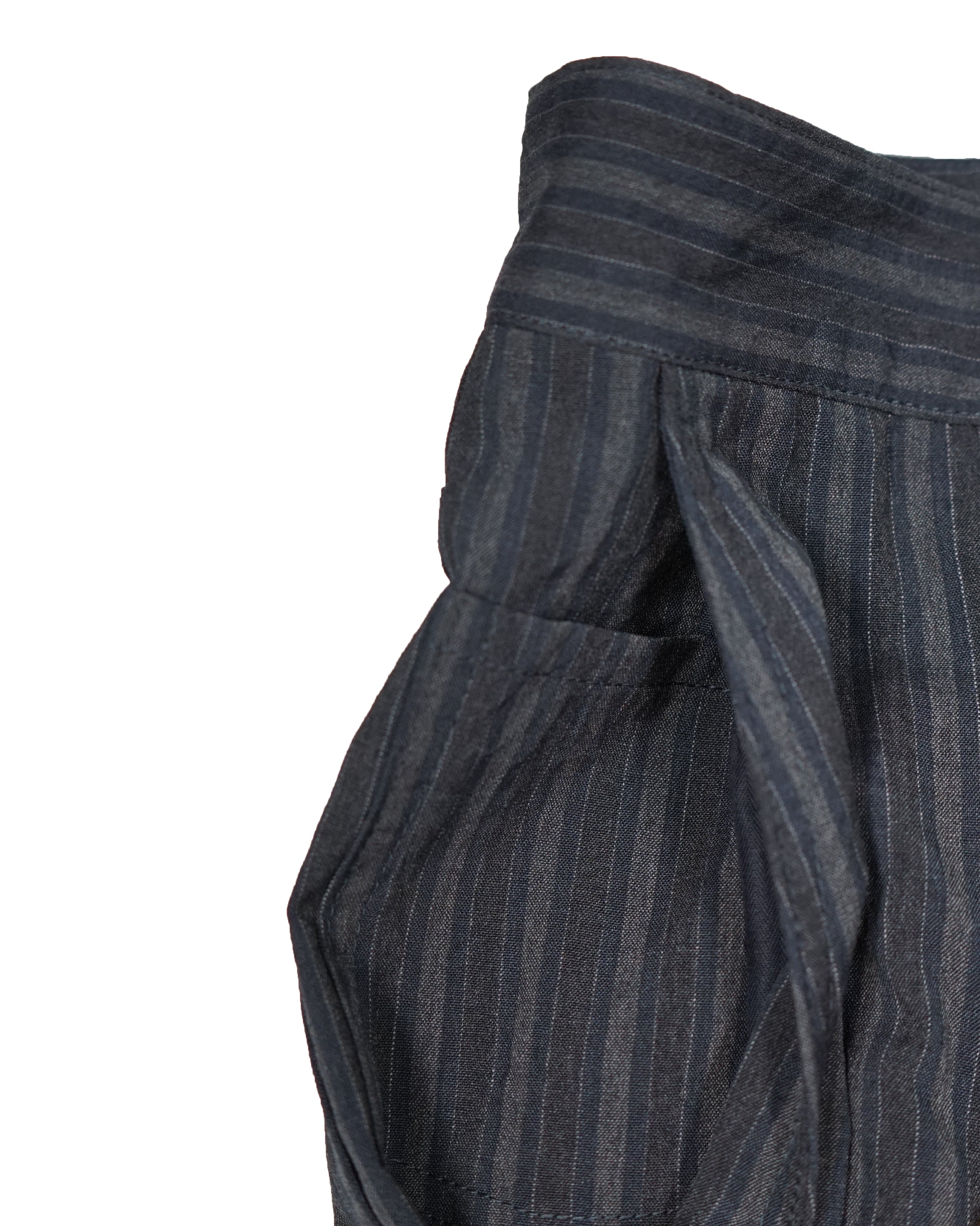 JOHN VARVATOS - Bold Fashion Stripe Wool Blend 5-Pocket Dress Pants - 36R