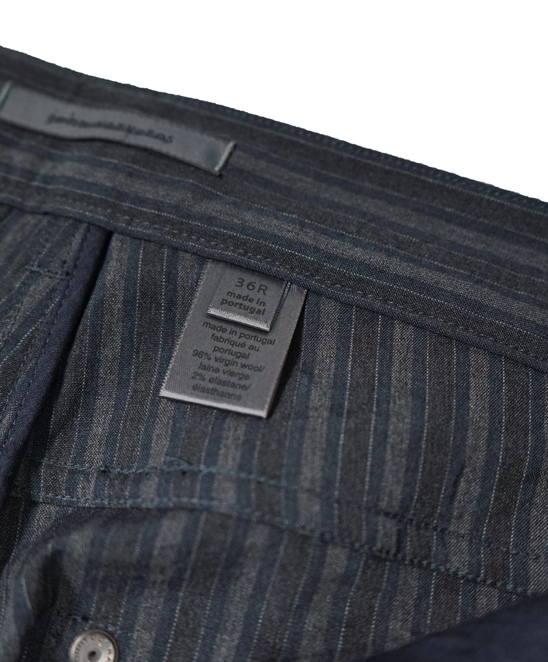 JOHN VARVATOS - Bold Fashion Stripe Wool Blend 5-Pocket Dress Pants - 36R