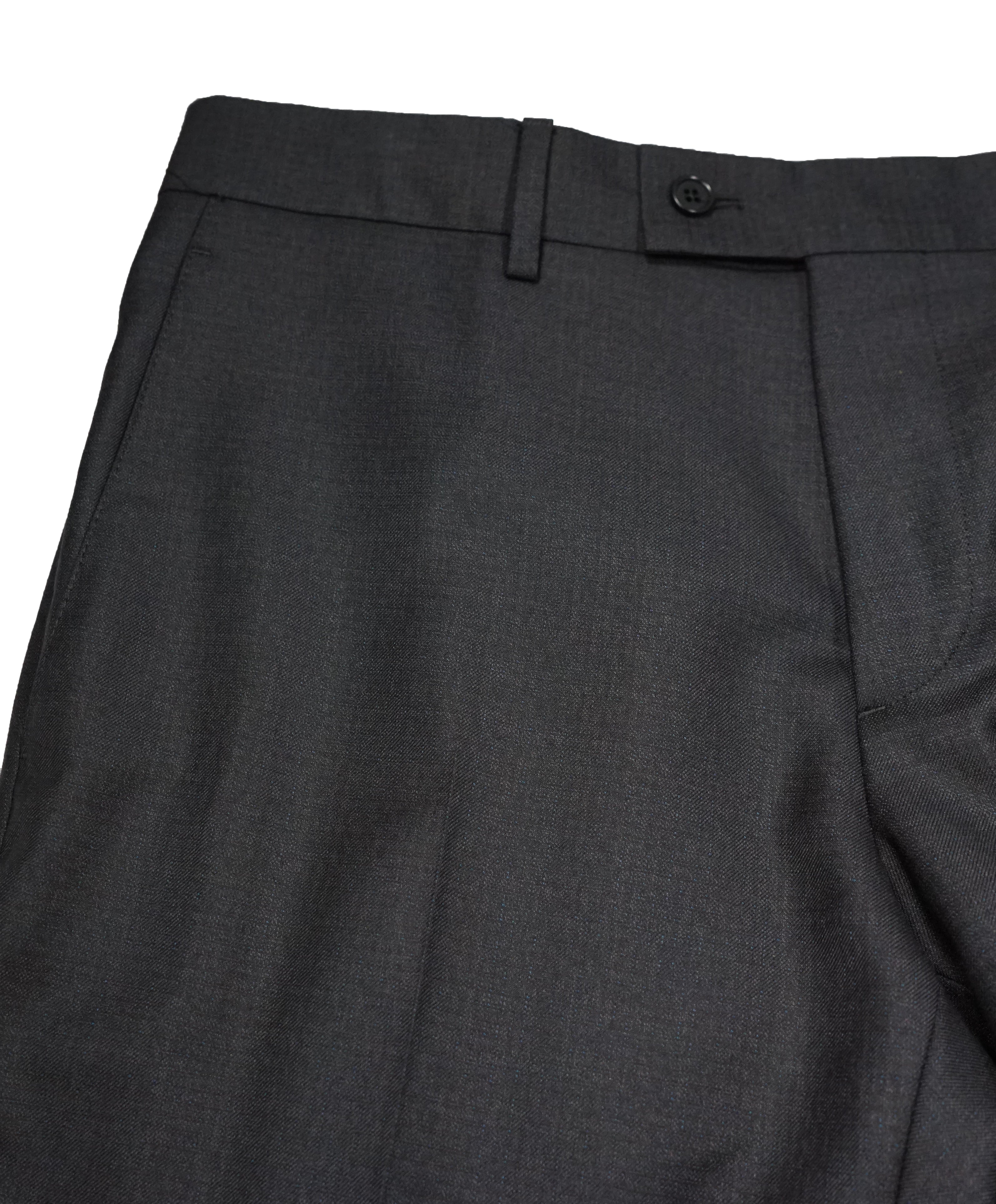 JOHN VARVATOS - Brown & Blue Micro Check Flat Front Dress Pants - 32W