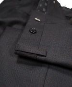 JOHN VARVATOS - Brown & Blue Micro Check Flat Front Dress Pants - 32W